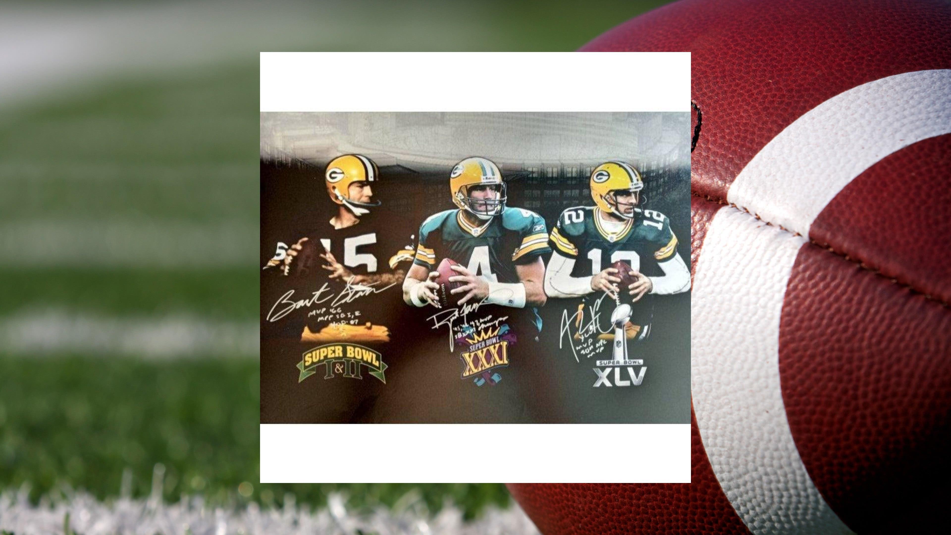 Packers Signed 16x20 Photo: Starr, Favre, Rodgers Proof