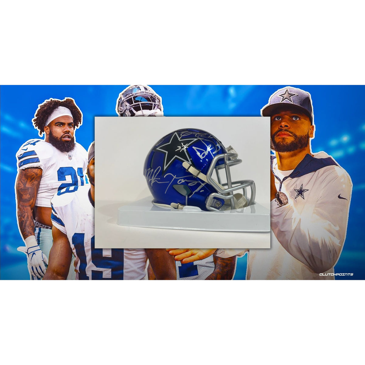 Dallas Cowboys Mini helmet Dak Prescott Ezekiel Elliott CeeDee Lamb Mi –  Awesome Artifacts