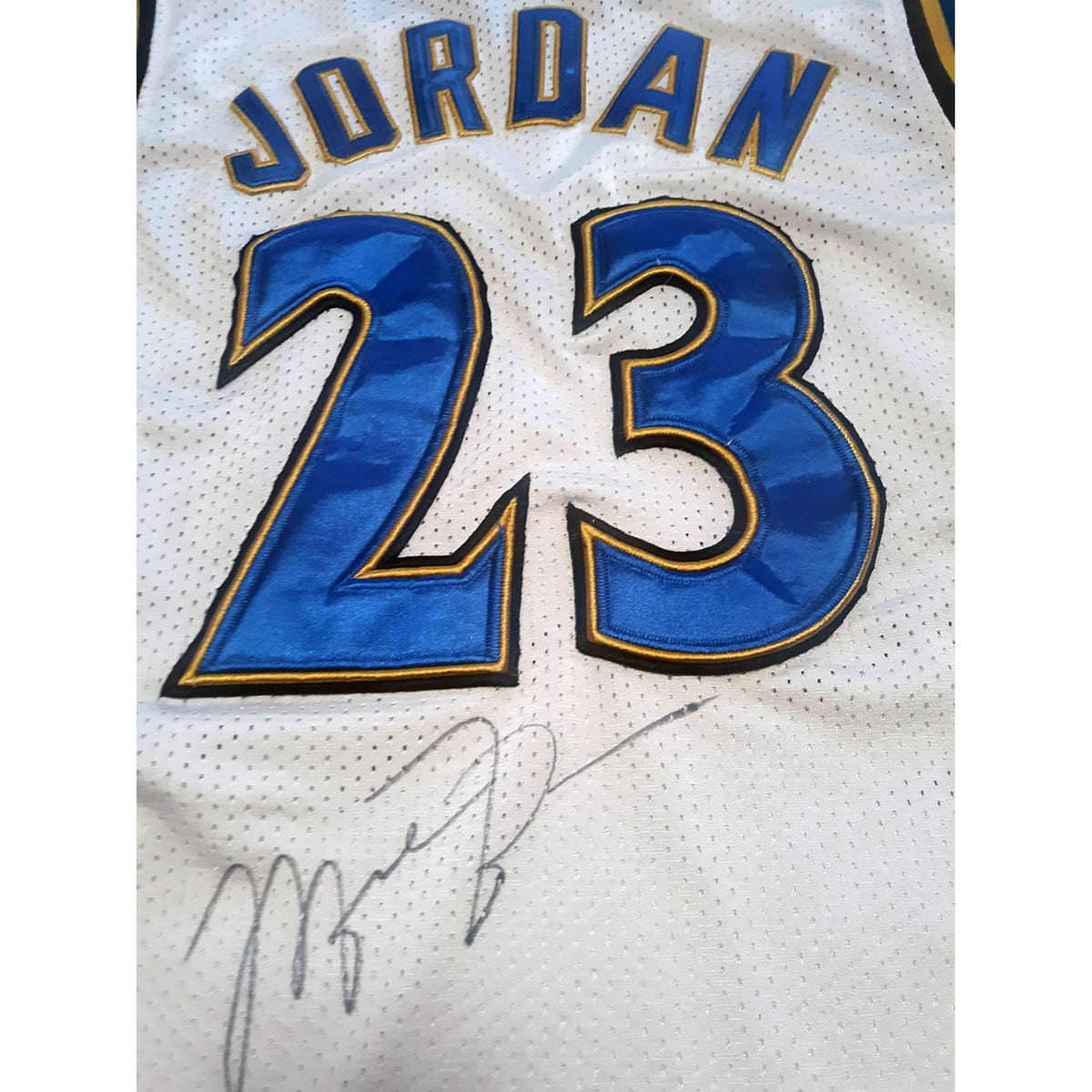 Michael Jordan Washington Wizards Autographed Blue Art Jersey