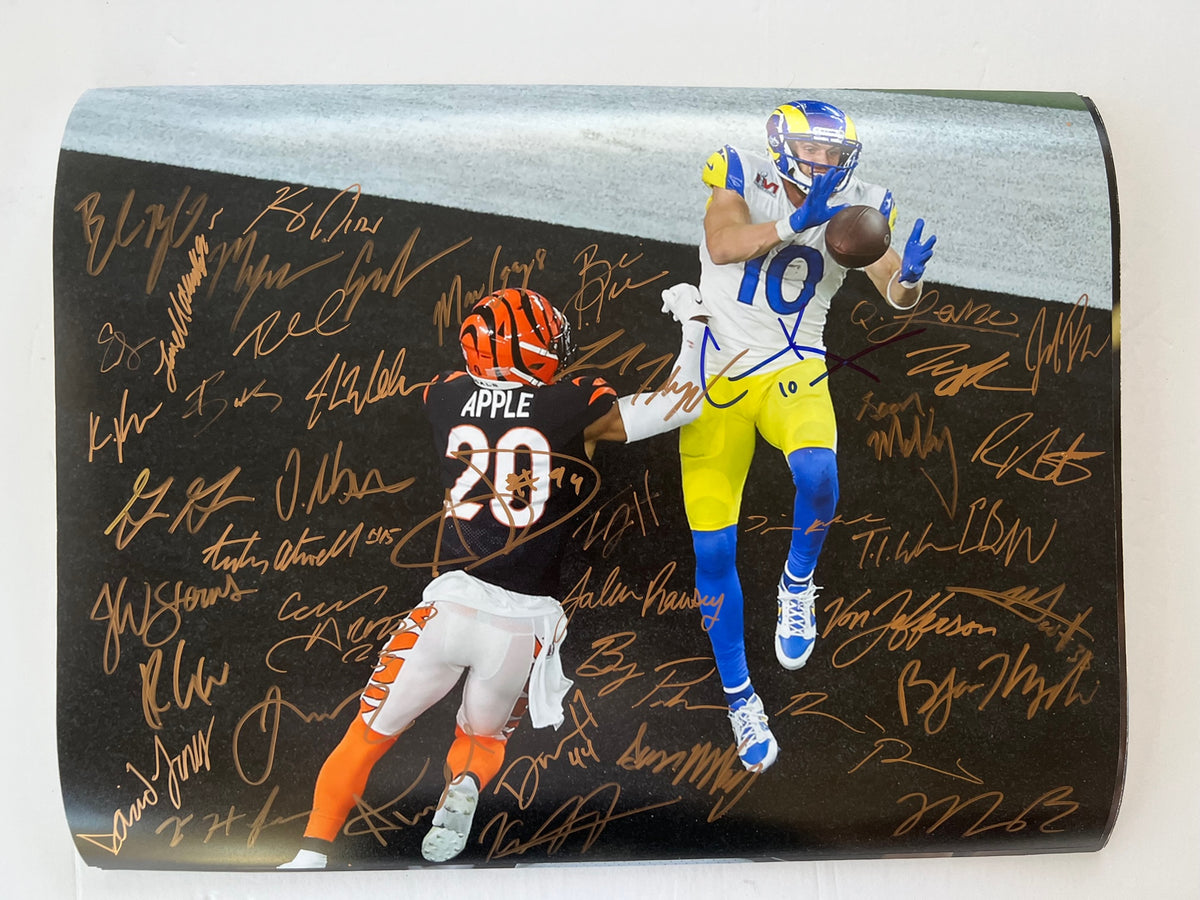 Framed Matt Stafford and Cooper Kupp Facsimile Laser Engraved Signatures  Los Angeles Rams 17x23 Dual Football Photo - Hall of Fame Sports Memorabilia