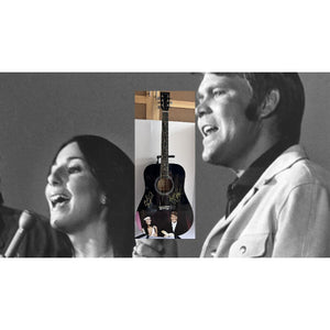Glen Campbell and "Cher" Cherylene Sarkisian  One of A kind 39' inch full size acoustic guitar signed