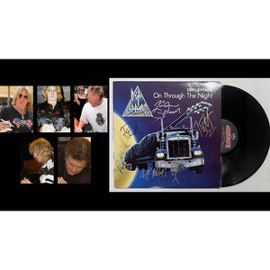 Rick Savage Vivian Campbell Rick Allen Def Leppard On Through The Night  LP signed with proof