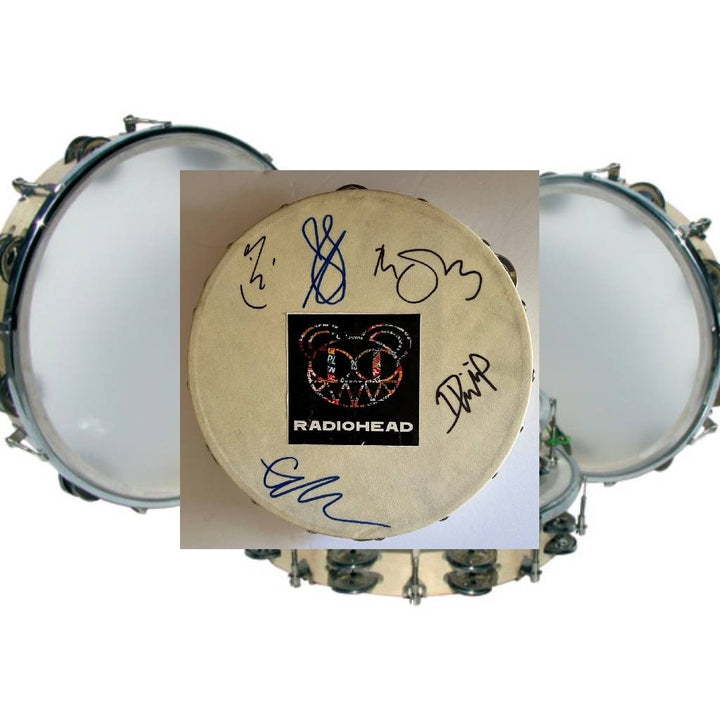 Thom York Radiohead 14-in tambourine signed with proof