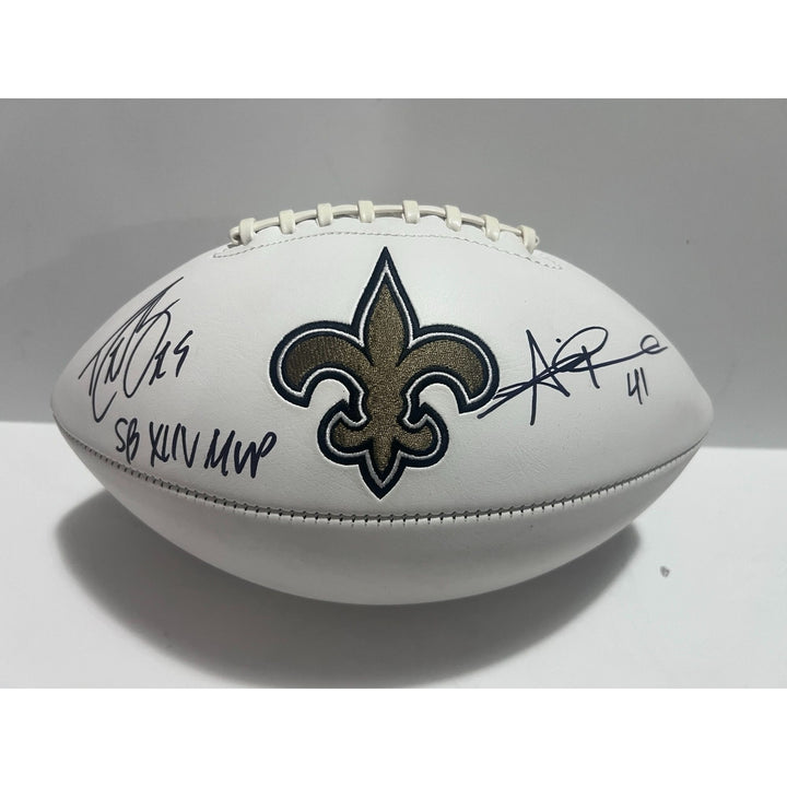 Drew Brees and Alvin Kamara New Orleans Saints full size football signed with proof