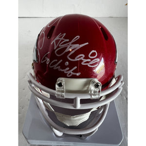 Kansas City Chiefs Patrick Mahomes Andy Reid Travis Kelce mini helmet signed with proof