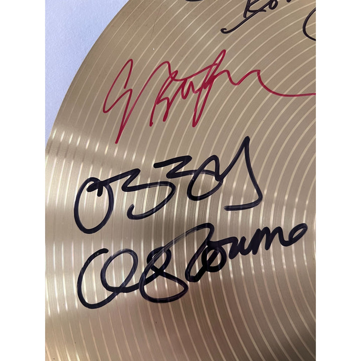 Ozzy Osbourne Ronnie James Dio Geezer Butler Bill Ward Zakk Wylde Vinnie Appice Tony Iommi 14 inch cymbal signed with proof