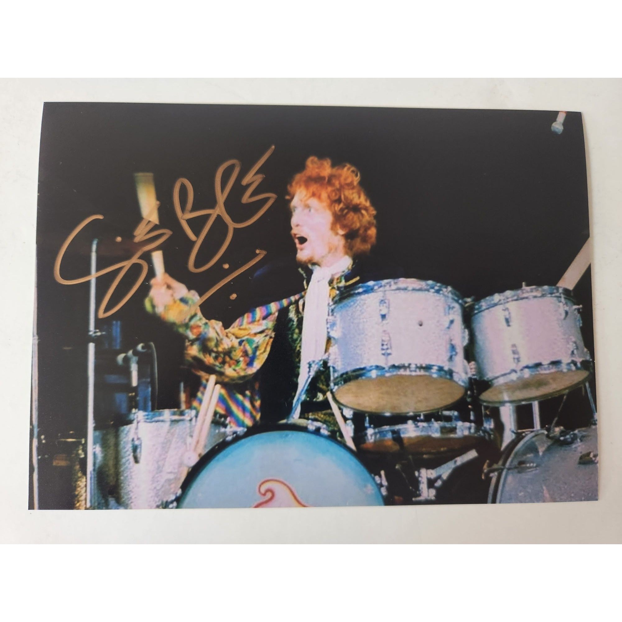 Ginger Baker legendary Cream drummer 5x7 photo signed with proof