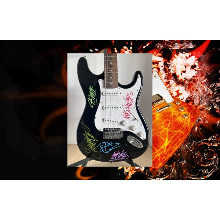 Simon Lebon Nick Rhodes John Taylor Andy Taylor Stratocaster full size electric guitar signed with proof