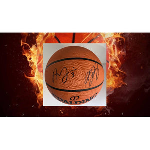 LeBron James and Anthony Davis Los Angeles Lakers full size basketball signed with proof