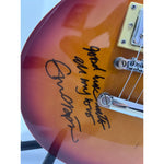 Load image into Gallery viewer, George Harrison and Eric Clapton vintage cherry red Les Paul  electric guitar signed with proof
