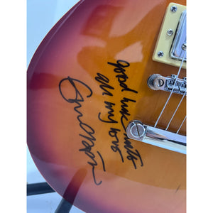 George Harrison and Eric Clapton vintage cherry red Les Paul  electric guitar signed with proof