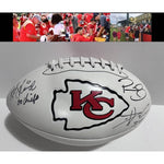 Load image into Gallery viewer, Andy Reid Patrick Mahomes Travis Kelce Kansas City Chiefs full size football signed with proof
