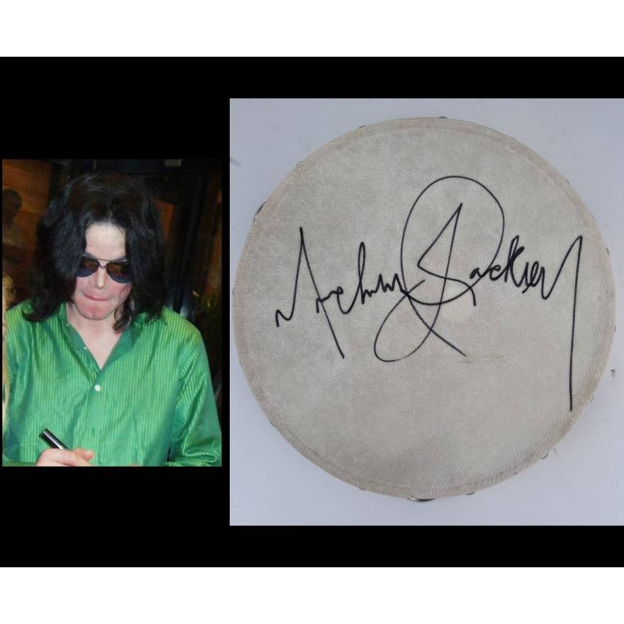 Michael Jackson the King of Pop 10-in tambourine signed with proof