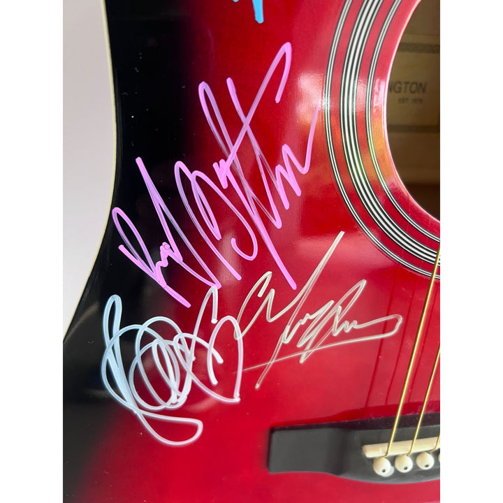 Bruce Springsteen Clarence Clemons Roy Bittan Patty Scialfa and the E Street Band full size acoustic guitar signed with proof 8 sigs.