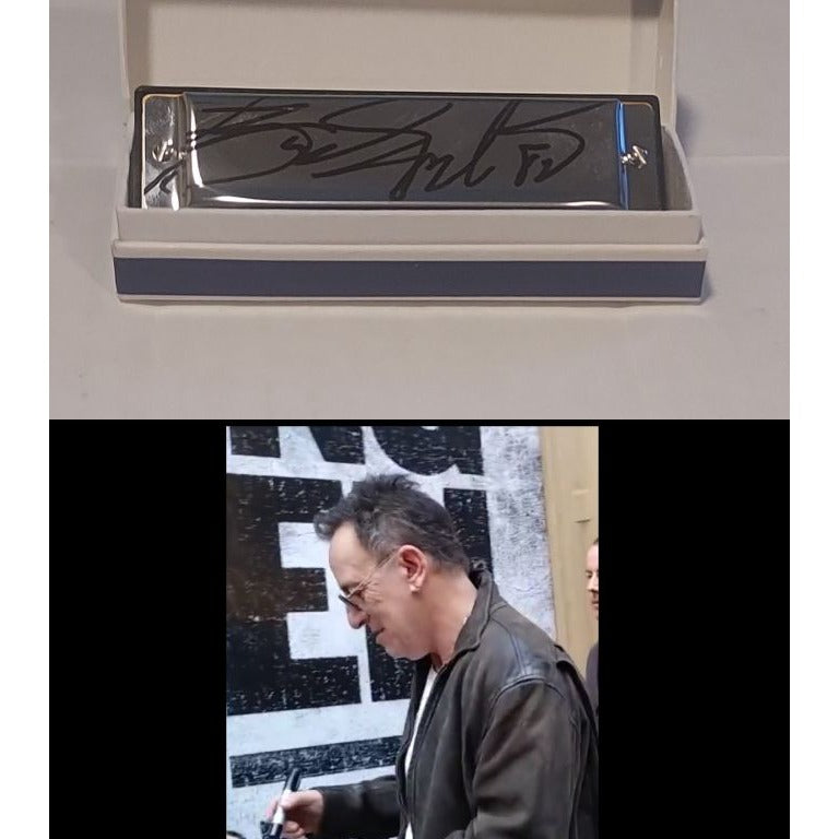 Bruce Springsteen harmonica signed with proof