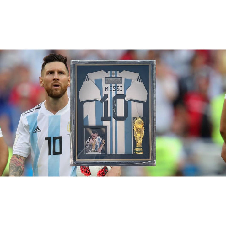 Lionel Messi Argentina jersey signed and framed with proof