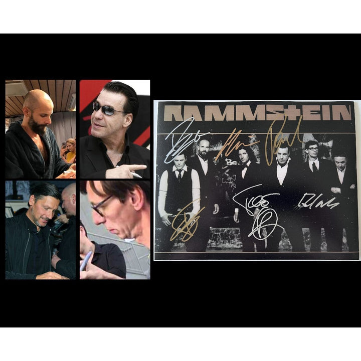 Rammstein Till Lindemann Richard Kruspe "Flake" Lorenz 8X10 photo signed with proof