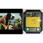 Load image into Gallery viewer, Tiger Woods 2019 Masters Champion signed &amp; framed (32x26) Masters pin flag with signing proof
