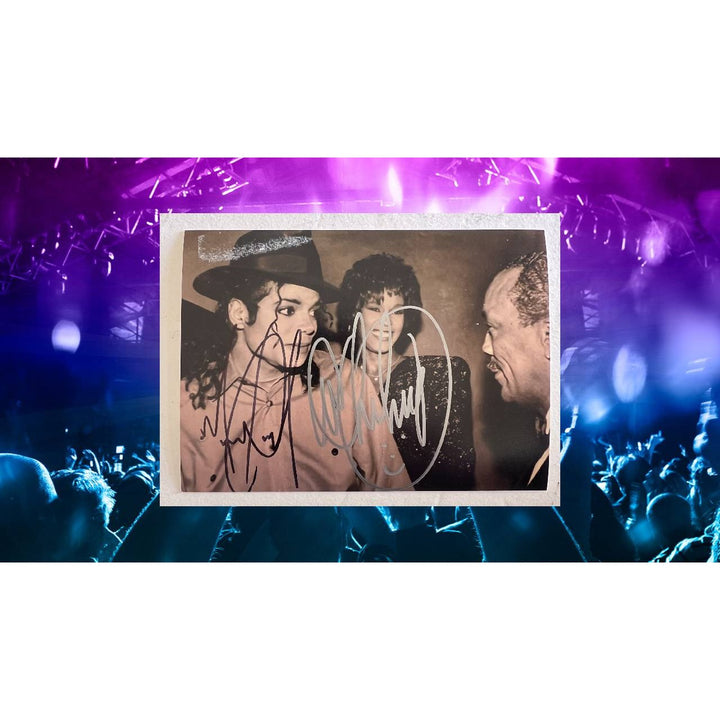 Michael Jackson and Whitney Houston 5x7 photo signed with proof