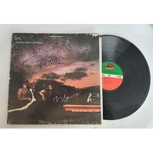 Genesis "and then there were three" Phil Collins Mike Rutherford Tony Banks LP signed with proof