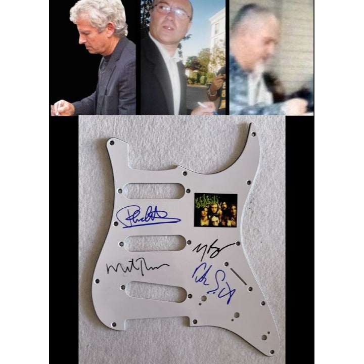 Genesis Phil Collins Peter Gabriel Mike Rutterford electric guitar pick guard signed with proof