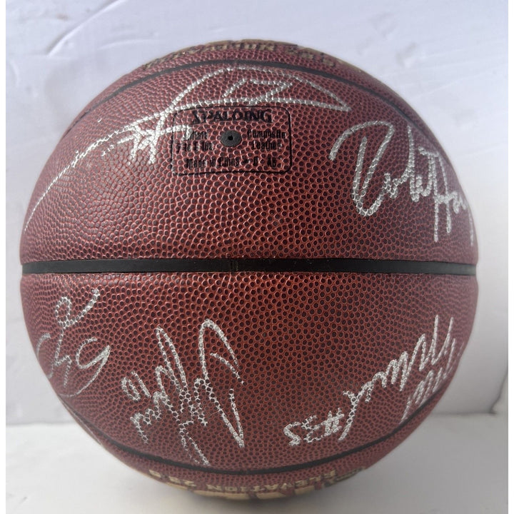 Kobe Bryant Phil Jackson Shaquille O'Neal Los Angeles Lakers 2000 2001 NBA champs Spalding basketball signed with proof  Signatures include