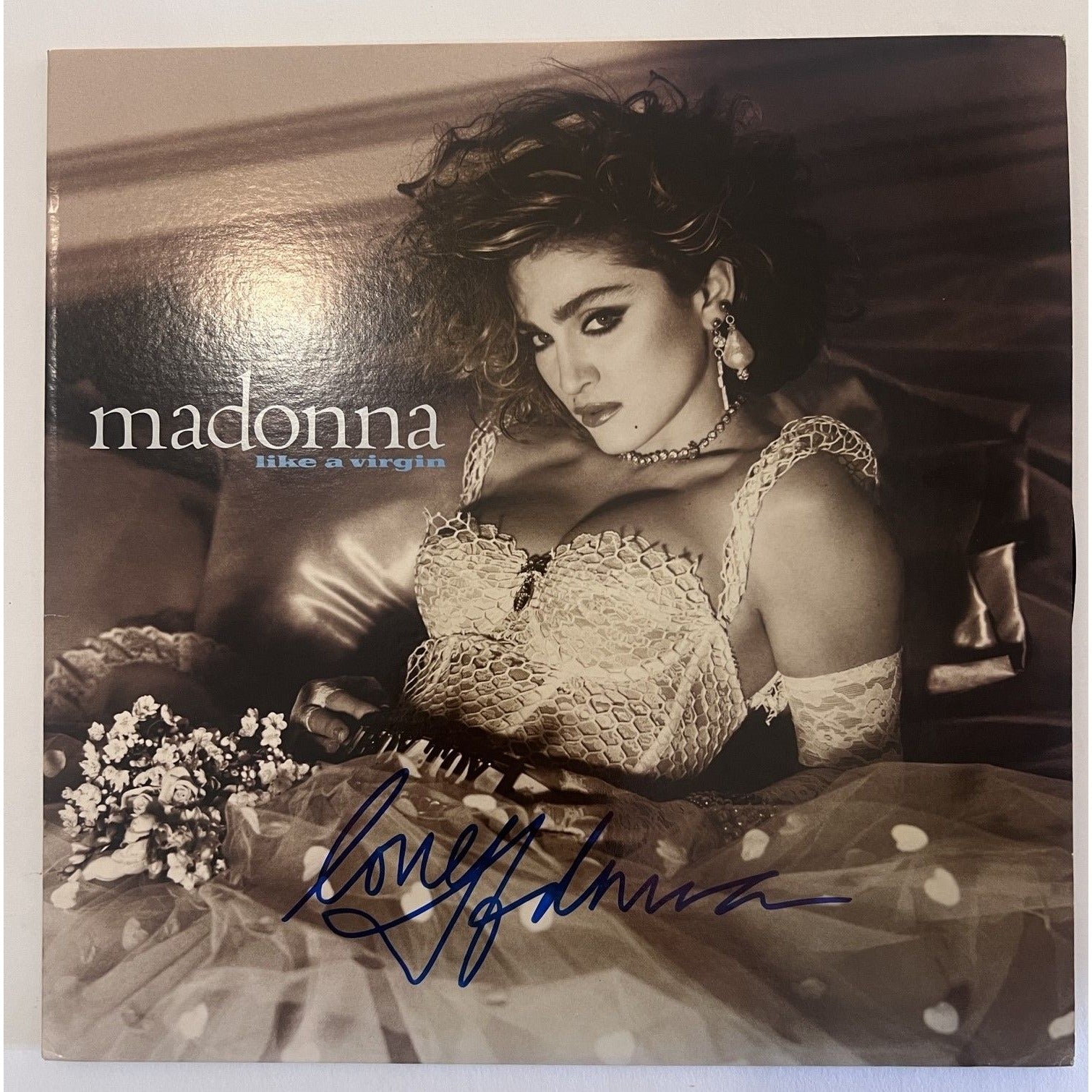 Madonna Ciccone original LP "Like a Virgin" signed with proof