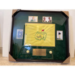 Load image into Gallery viewer, Arnold Palmer Masters pin flag framed 30x34 signed and inscribed with proof
