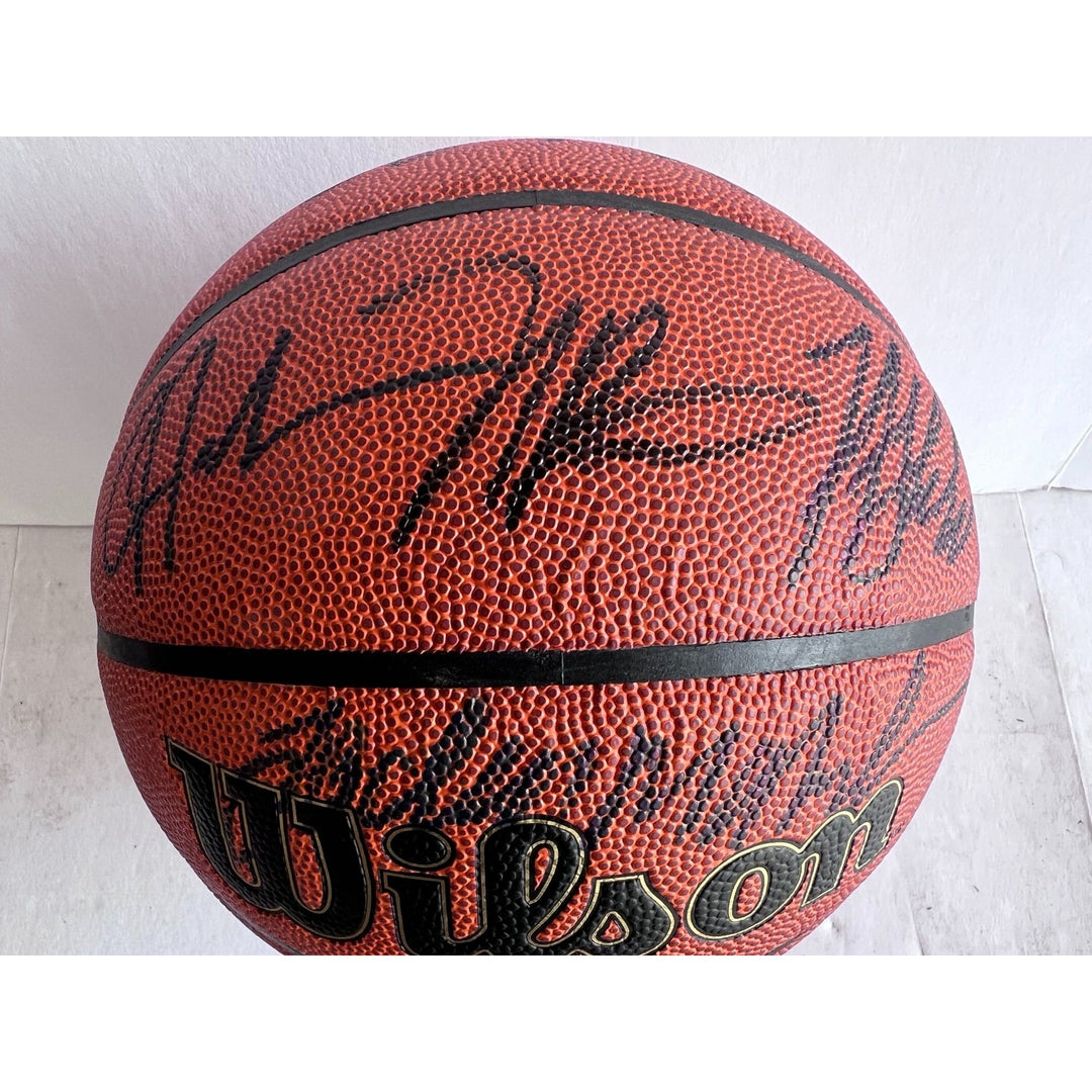 Minnesota Timberwolves 2023-24 Rudy Gobert, Mike Conley , Jaylen Clark, Anthony Edwards, NBA full size basketball signed by complete team