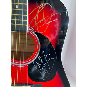 Jimmy Page Robert plant John Paul Jones one of a kind acoustic guitar signed with proof