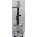 Load image into Gallery viewer, Angus Young &amp; Malcolm Young Brian Johnston Clff Williams Phil Rudd white electric stratocaster signed with proof
