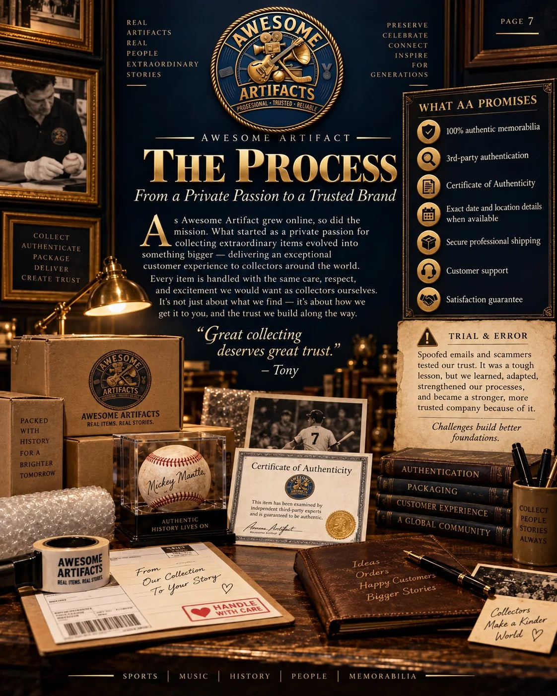 The Process: Awesome Artifacts authenticity, certification and memorabilia care