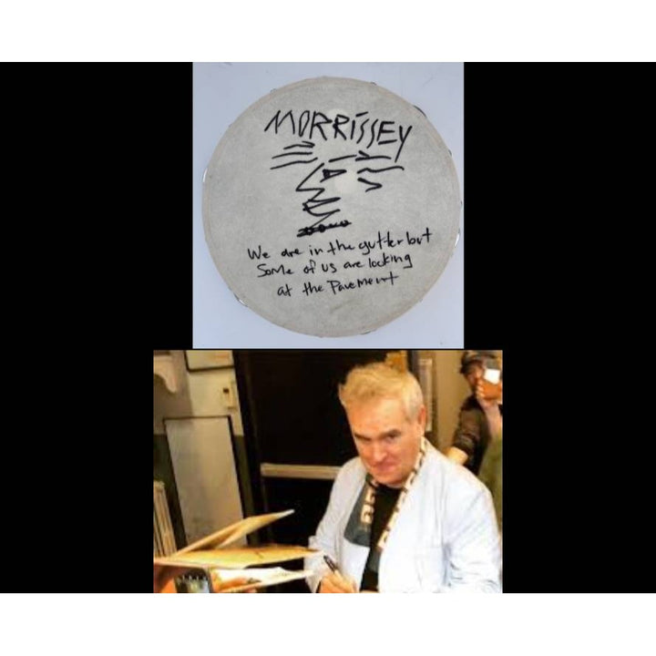 Patrick Morrissey lead singer of The Smiths signed inscribed and sketched with proof