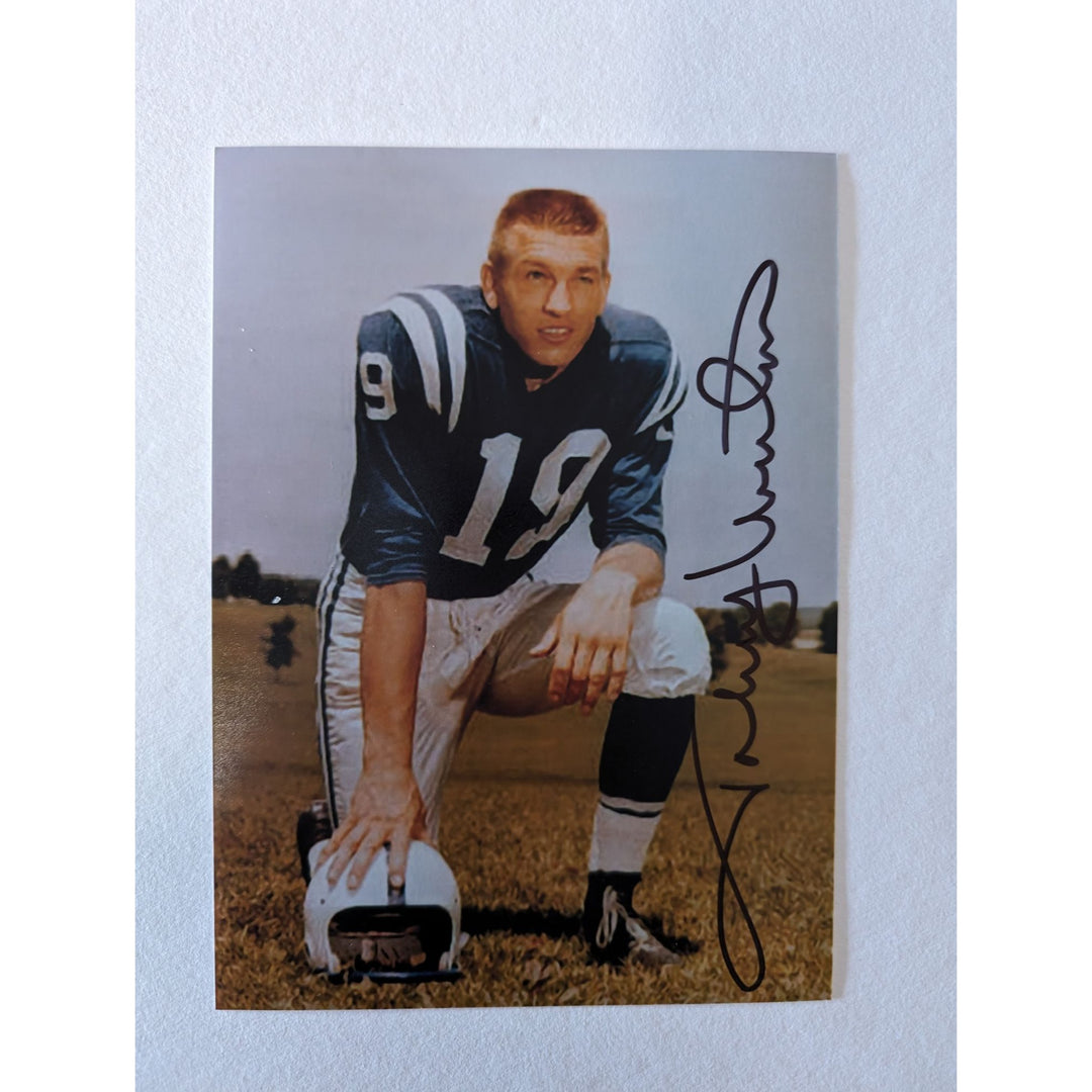 Johnny Unitas Baltimore Colts 5x7 photograph signed with proof