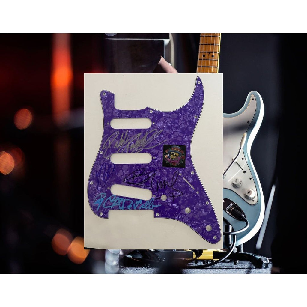 Bret Michaels poison band signed electric guitar pickguard