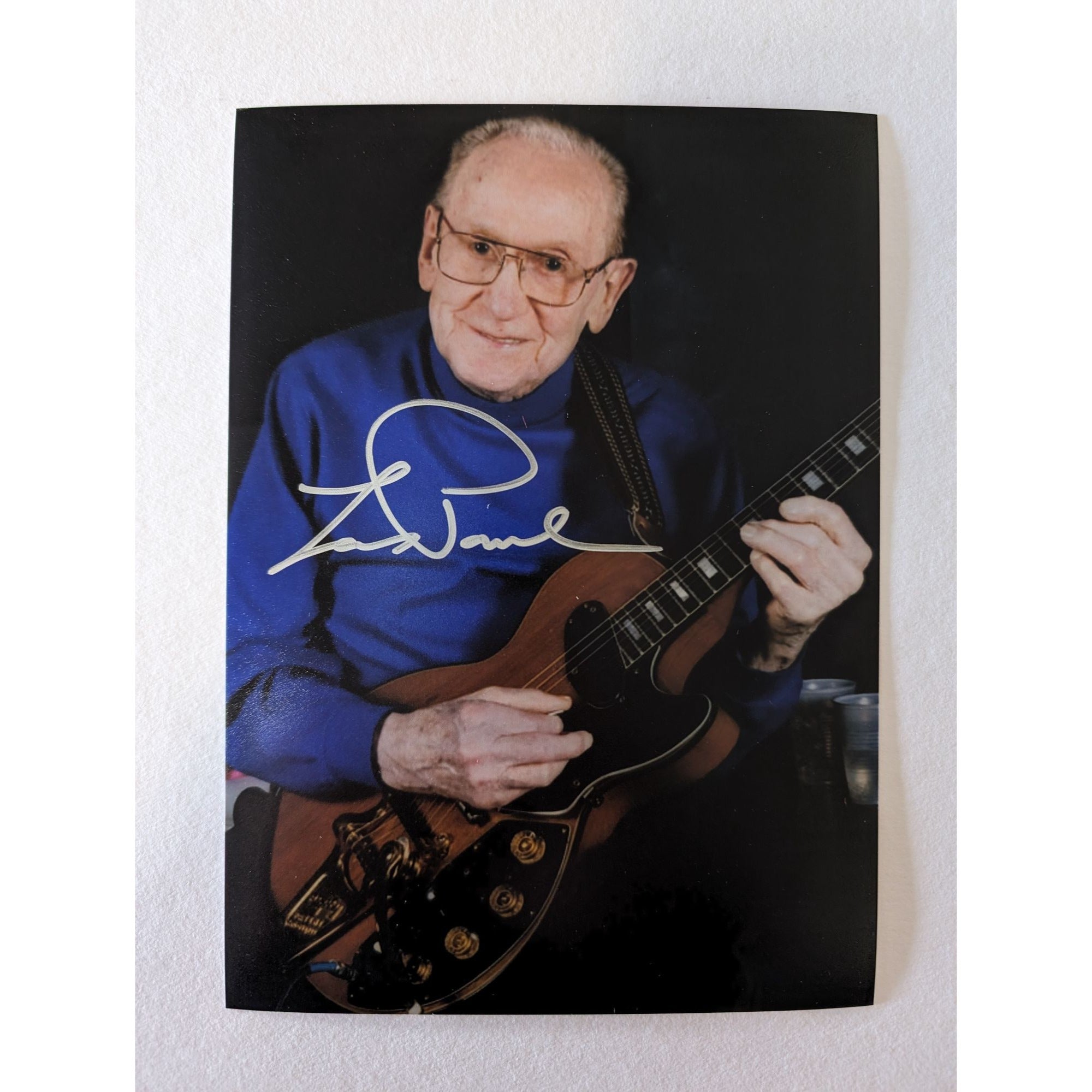 Les Paul 5x7 photograph signed with proof