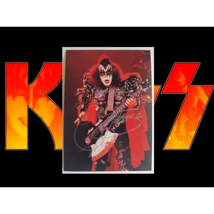 Gene Simmons Kiss 5x7 photo signed with proof