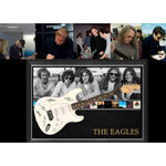 Load image into Gallery viewer, The Eagles Don Henley, Glenn Frey, Timothy B. Schmidt, Joe Walsh, Bernie Leadon Stratocaster electric guitar signed and framed with proof
