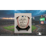 Load image into Gallery viewer, Derek Jeter Robinson canoe Alex Rodriguez Mark Teixeira official MLB baseball signed with proof free acrylic display case
