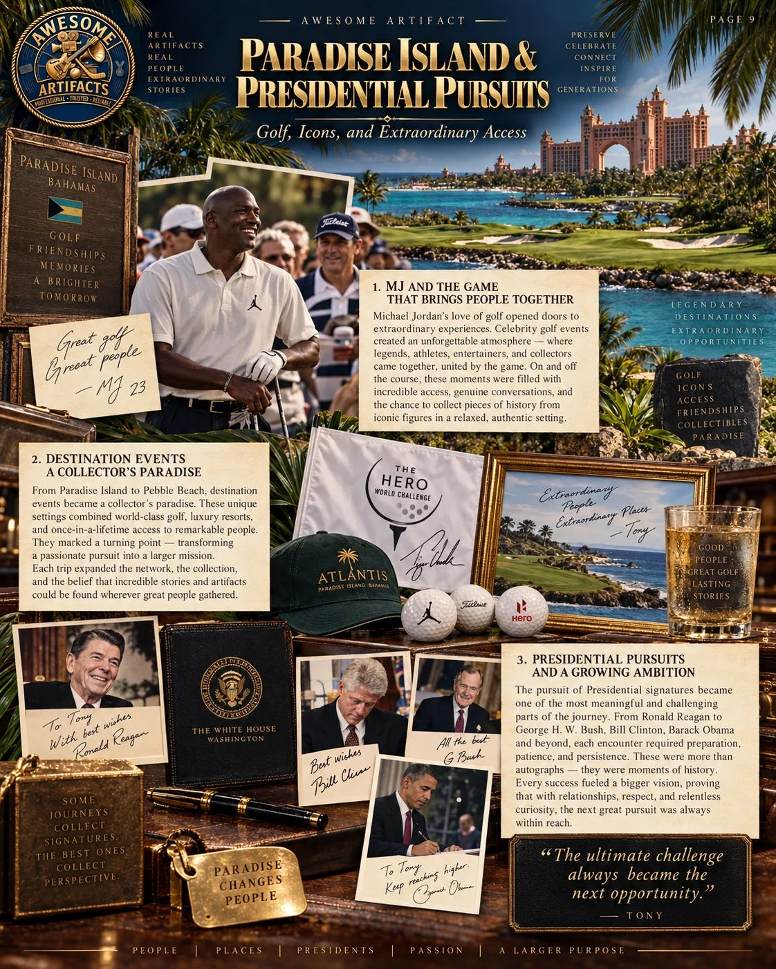 Paradise Island and Presidential Pursuits story featuring golf, Michael Jordan and memorable encounters