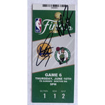 Load image into Gallery viewer, Stephen Curry Klay Thompson NBA finals full ticket signed with proof
