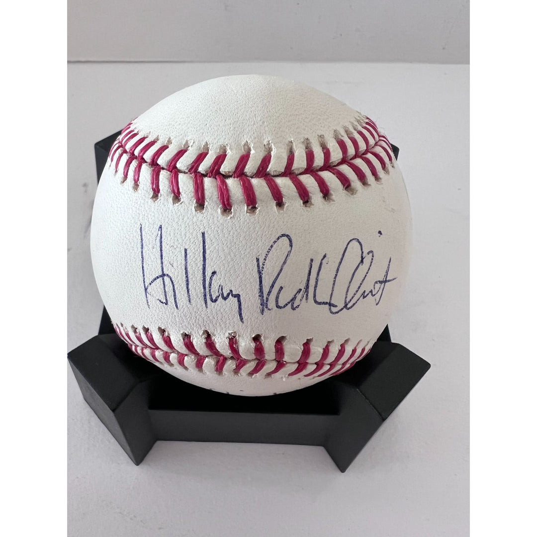 Bill and Hillary Clinton official Rawlings MLB baseball signed with proof