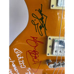 Load image into Gallery viewer, Kiss Gene Simmons Ace Frehley Paul Stanley Eric Singer Tommy Thayer Vinnie Vincent Les Paul Gold full size electric guitar signed with proof
