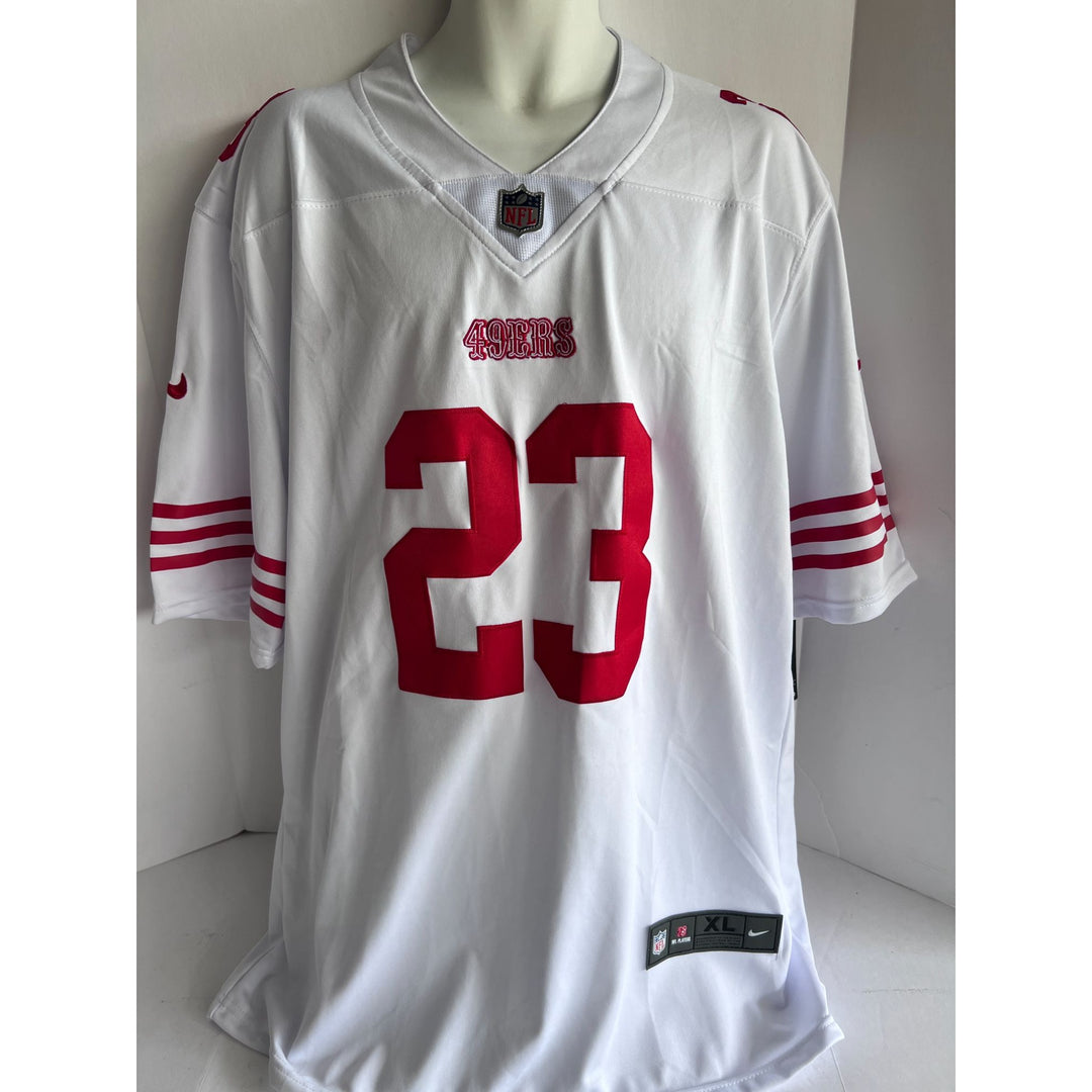 San Francisco 49ers 2023-24 Chrisian McCaffrey size xl game model  jersey team signed with proof