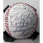 Load image into Gallery viewer, Adrian Beltre Ian Kinsler Michael Young Texas Rangers American League champions team signed baseball
