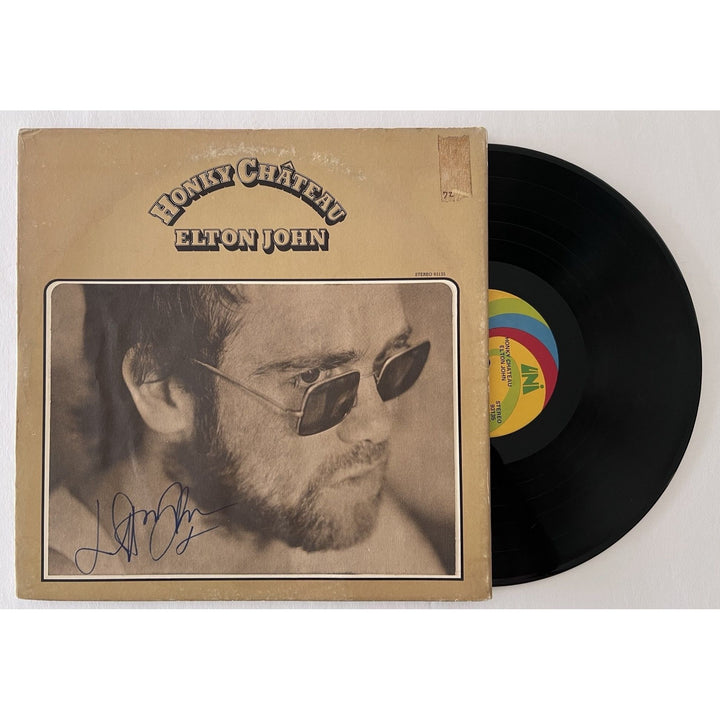 Elton John honky chateau original LP signed with proof