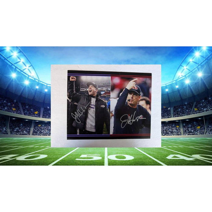John and Jim Harbaugh 8x10 photo signed with proof