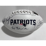 Load image into Gallery viewer, New England Patriots Tom Brady Bill Belichick Robert Kraft full size football signed with proof
