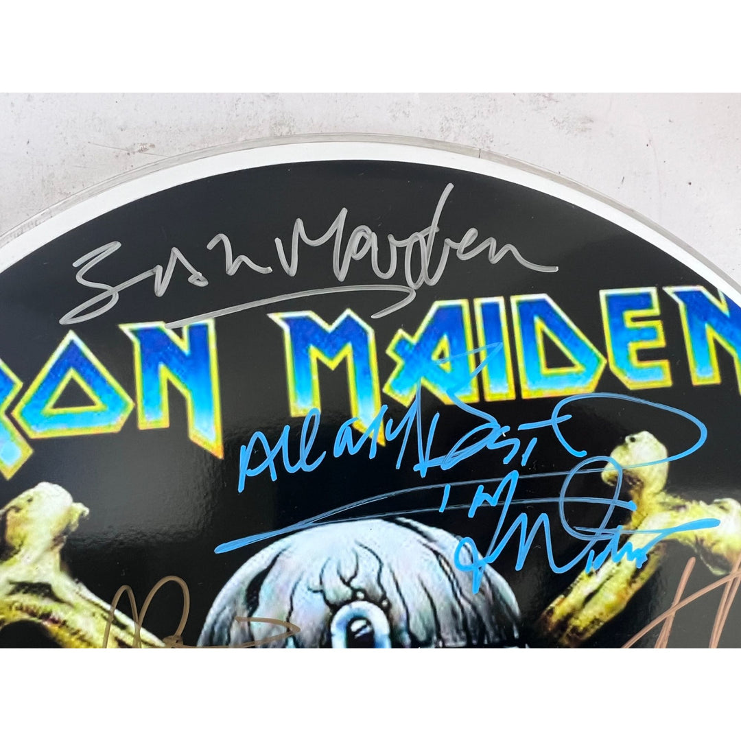 Iron Maiden one-of-a-kind drumhead signed with proof