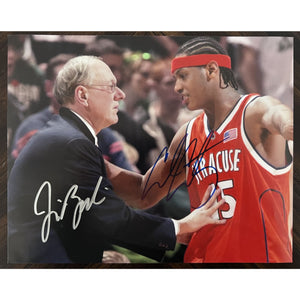 Jim Boeheim and Carmelo Anthony Syracuse 8 x 10 photo signed